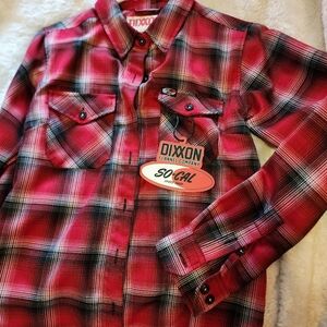 Dixxon "So-Cal" flannel button down shirt women's Medium